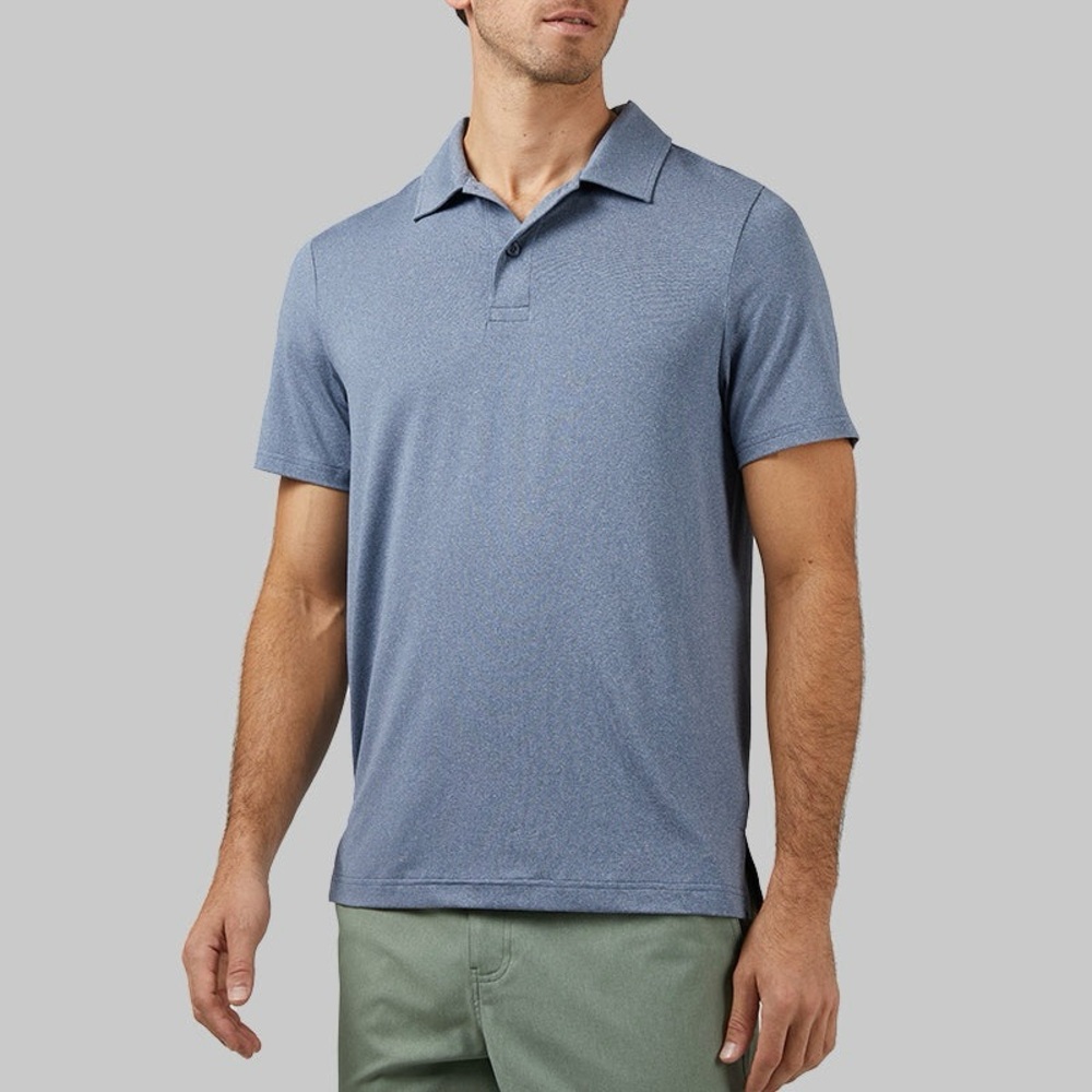 32 Degree XXL New Men’s Stretchy Polo Shirt Pacific Skyline Blue Short Sleeve